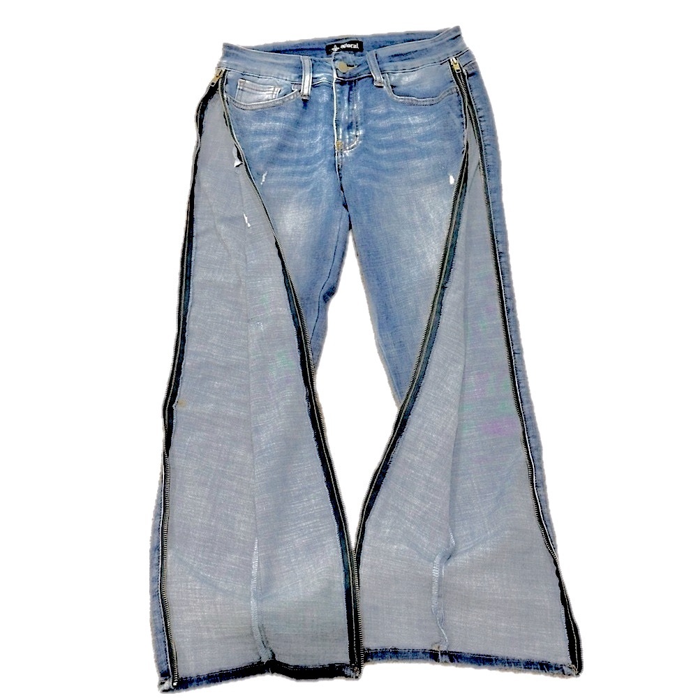 VOCAL Jeans, Blue Side Leg Zip Ultra Stretch Skinny Ankle, Women’s Size M (4/6) - Picture 2 of 5